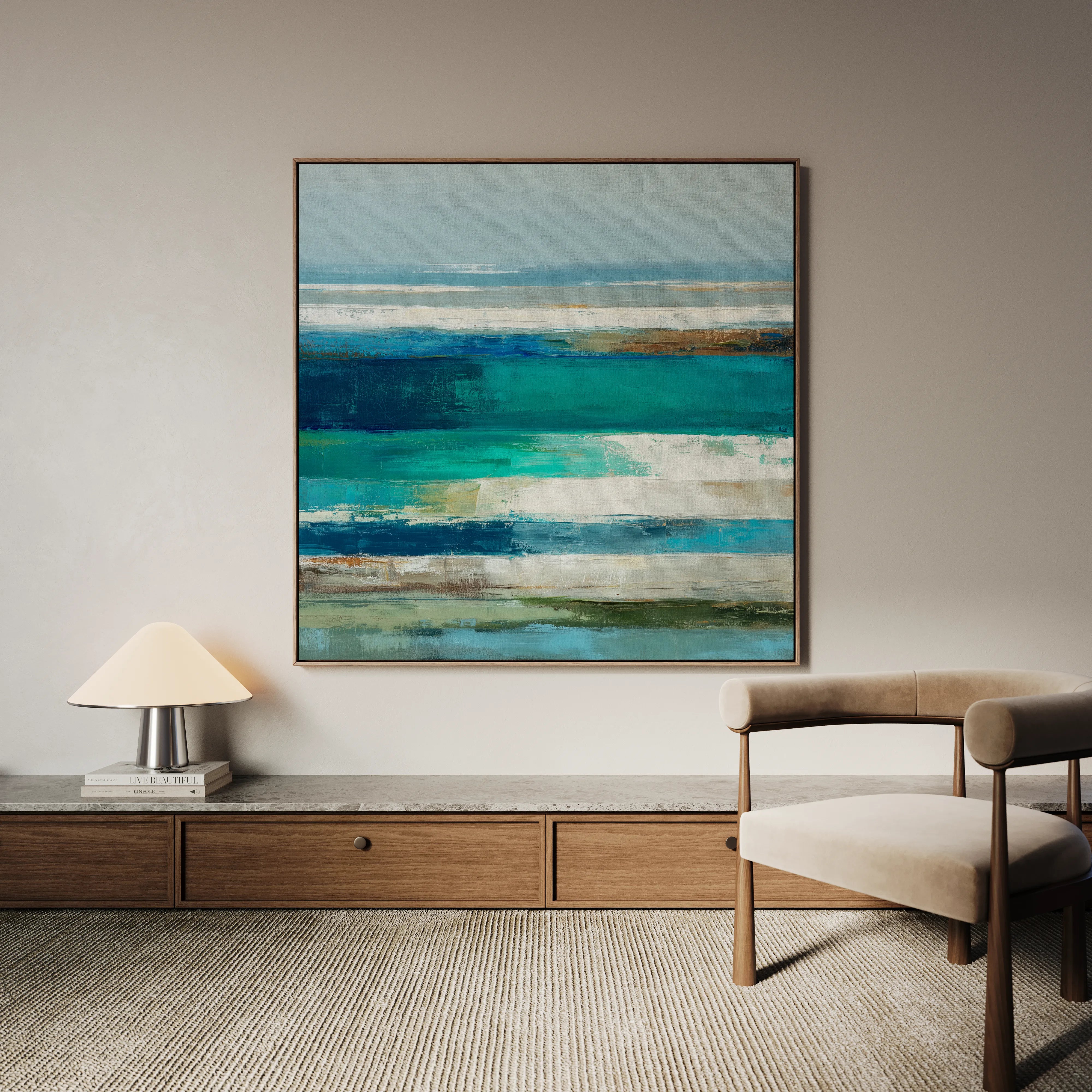 Abstract 1292 Canvas Art 16" x 16" / 40 x 40 cm / Black
