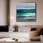 Abstract 1292 Canvas Art 16" x 16" / 40 x 40 cm / Black