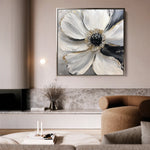 Floral 1292 Canvas Art 16" x 16" / 40 x 40 cm / Black