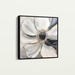 Floral 1292 Canvas Art 16" x 16" / 40 x 40 cm / Black