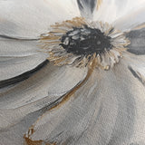Floral 1292 Canvas Art 16" x 16" / 40 x 40 cm / Black