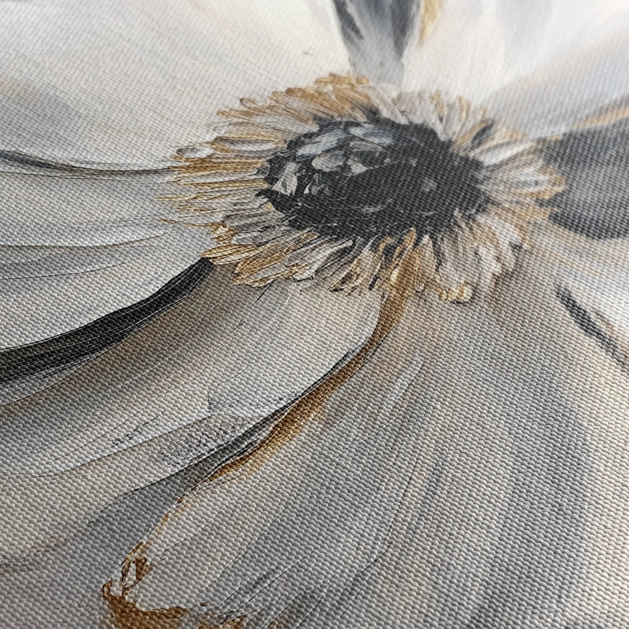 Floral 1292 Canvas Art 16" x 16" / 40 x 40 cm / Black
