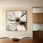 Floral 1292 Canvas Art 60 x 60 cm / Black