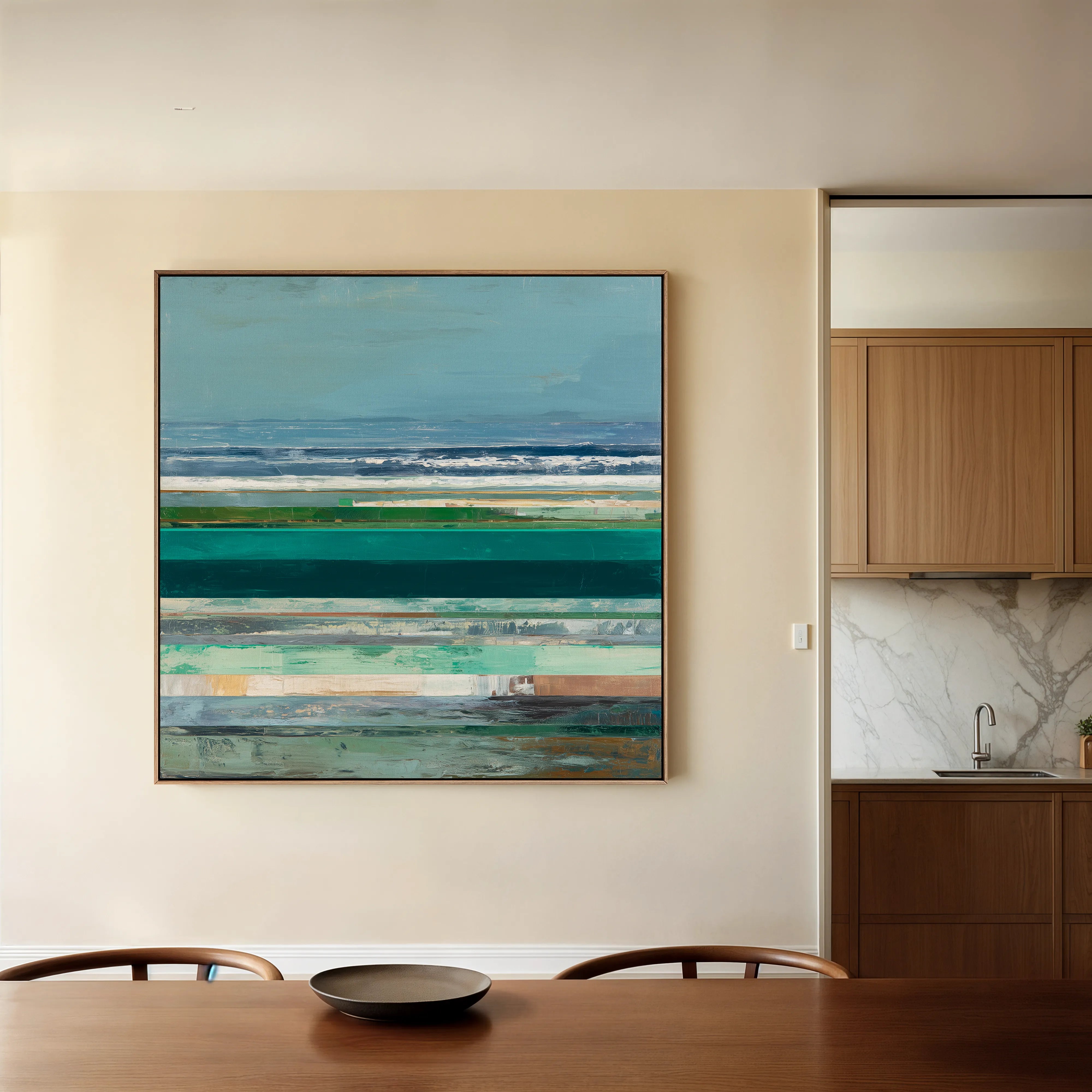 Abstract 1293 Canvas Art 16" x 16" / 40 x 40 cm / Black