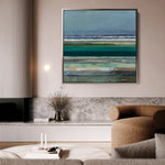 Abstract 1293 Canvas Art 16" x 16" / 40 x 40 cm / Black