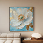 Floral 1293 Canvas Art 16" x 16" / 40 x 40 cm / Black