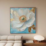 Floral 1293 Canvas Art 16" x 16" / 40 x 40 cm / Black