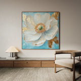 Floral 1293 Canvas Art 16" x 16" / 40 x 40 cm / Black