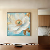 Floral 1293 Canvas Art 16" x 16" / 40 x 40 cm / Black