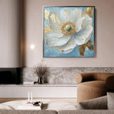 Floral 1293 Canvas Art 16" x 16" / 40 x 40 cm / Black