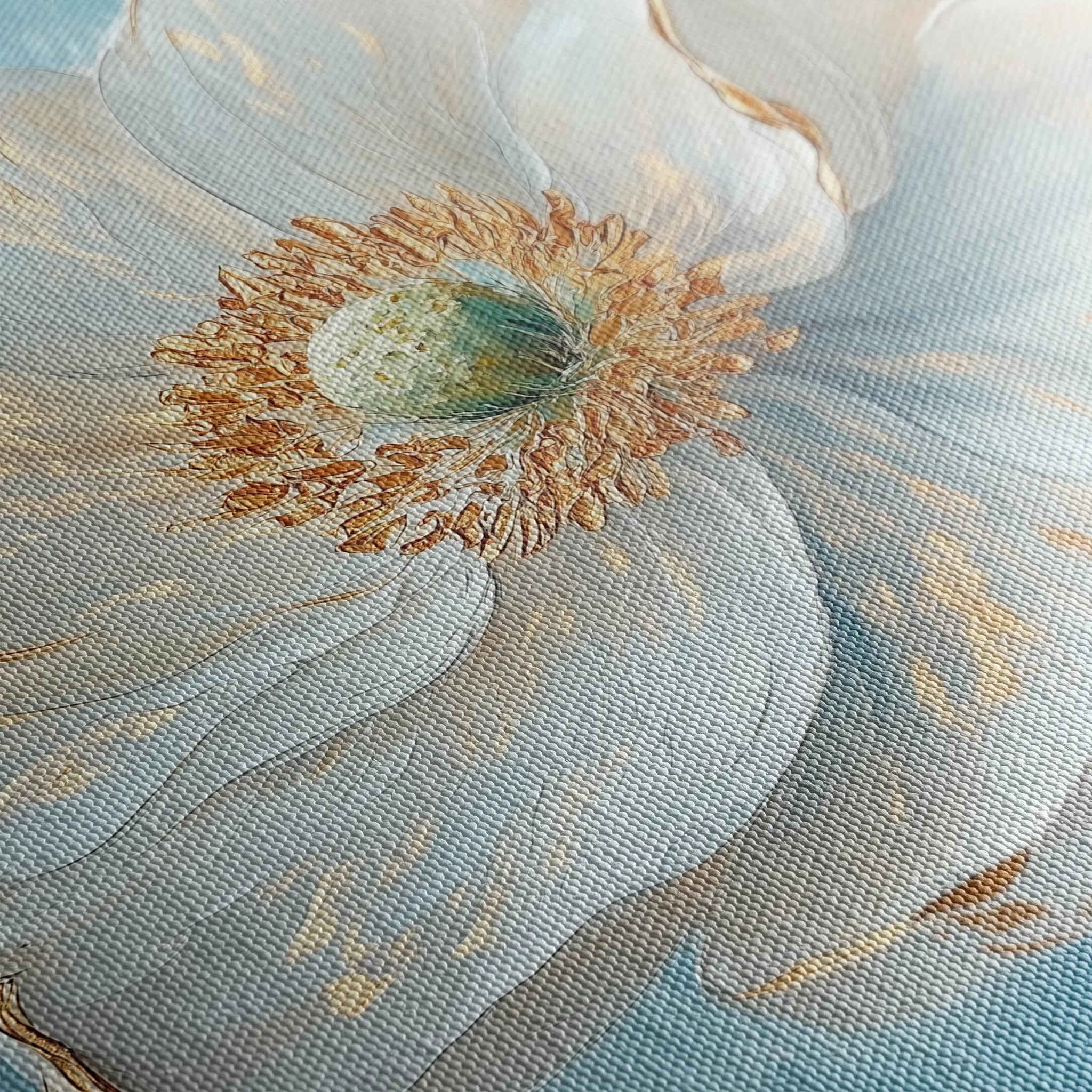 Floral 1293 Canvas Art 16" x 16" / 40 x 40 cm / Black