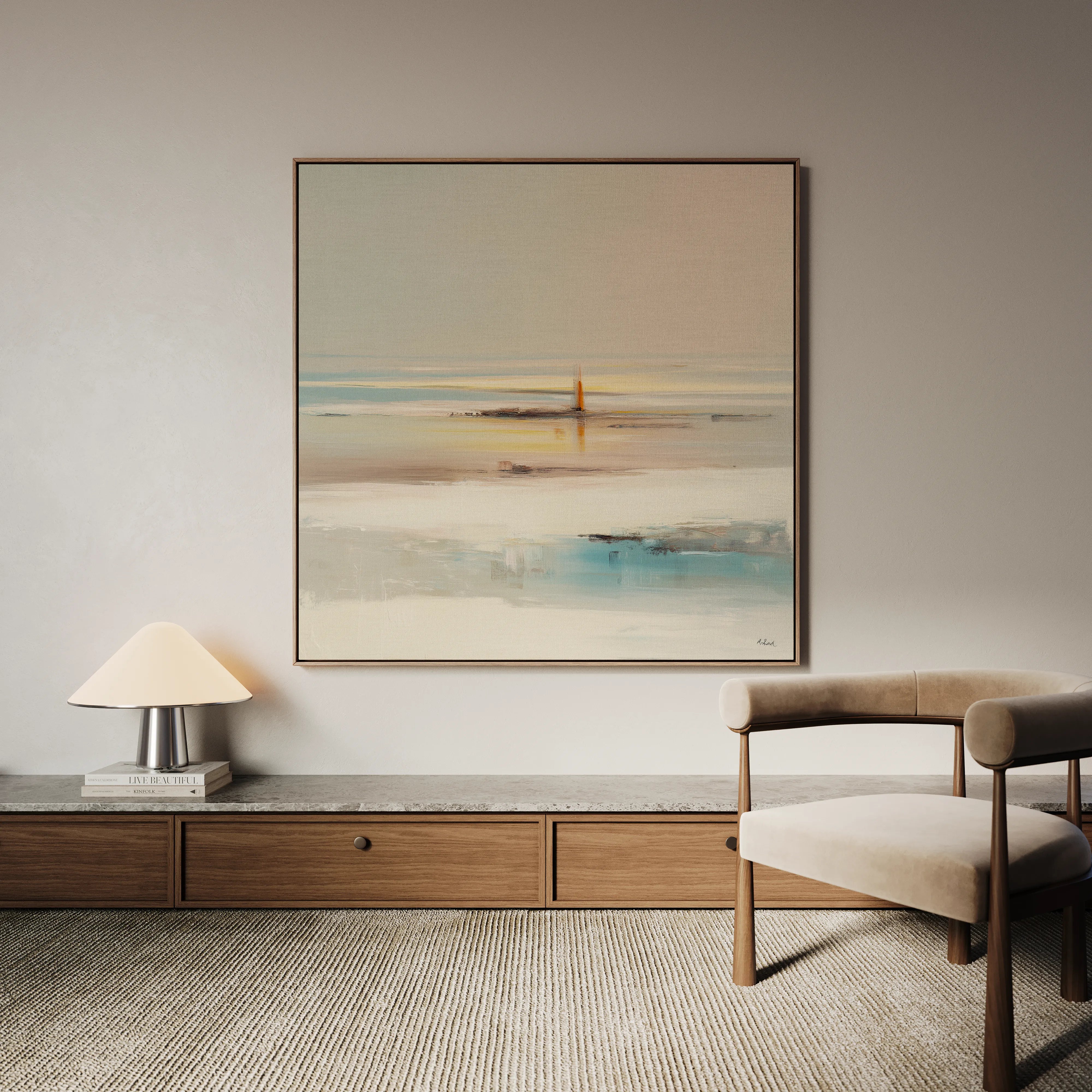 Abstract 1294 Canvas Art 16" x 16" / 40 x 40 cm / Black