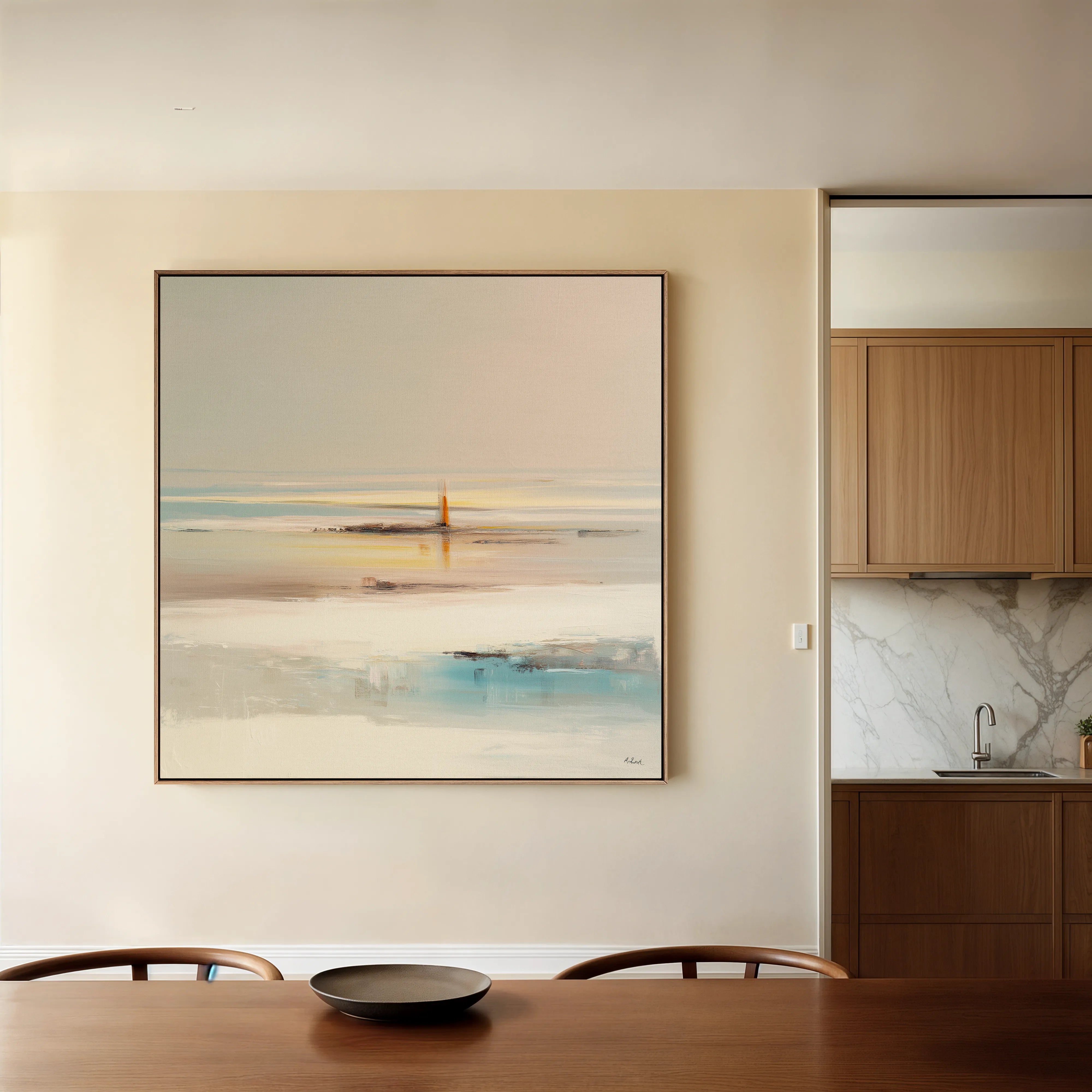 Abstract 1294 Canvas Art 16" x 16" / 40 x 40 cm / Black