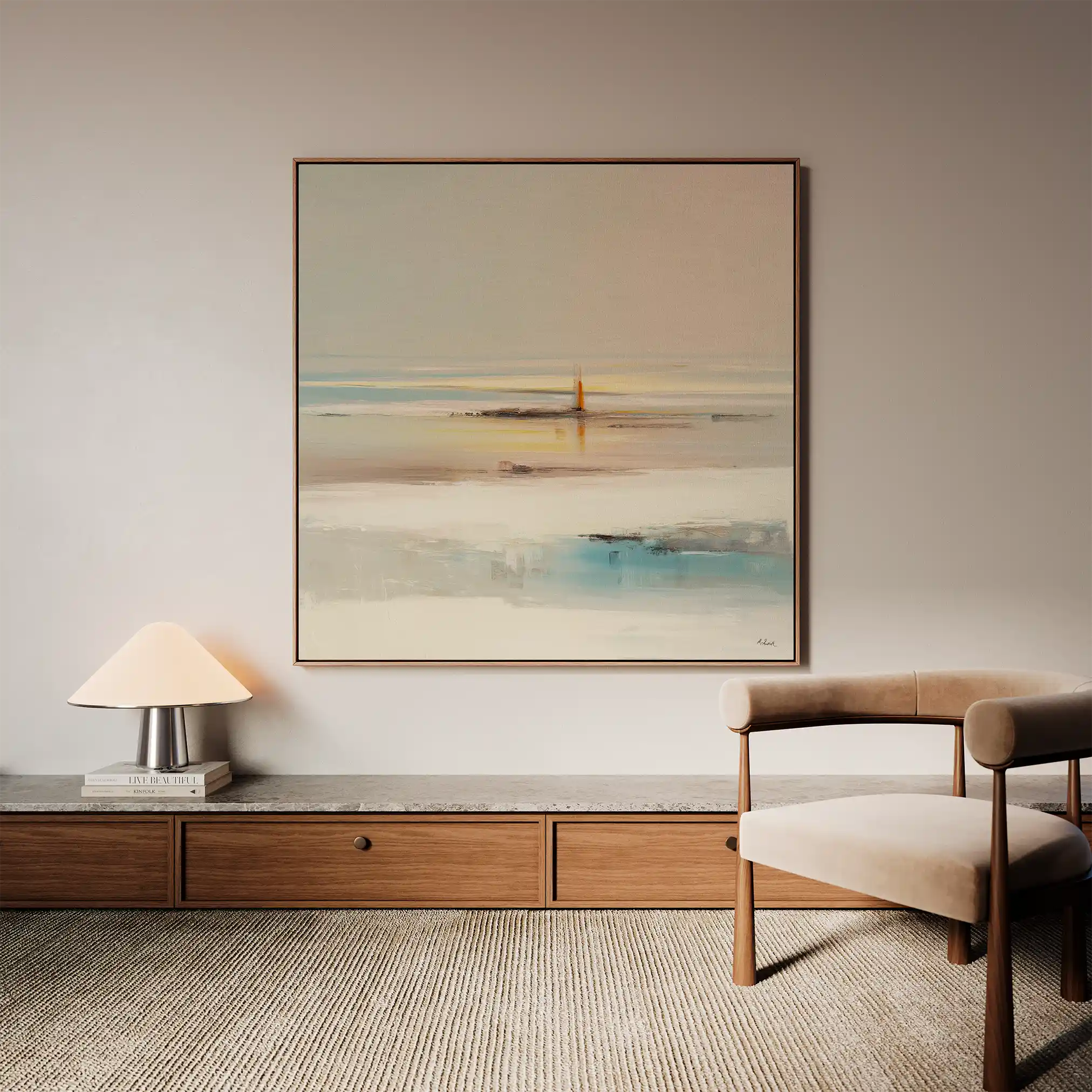 Abstract 1294 Canvas Art 60 x 60 cm / Black