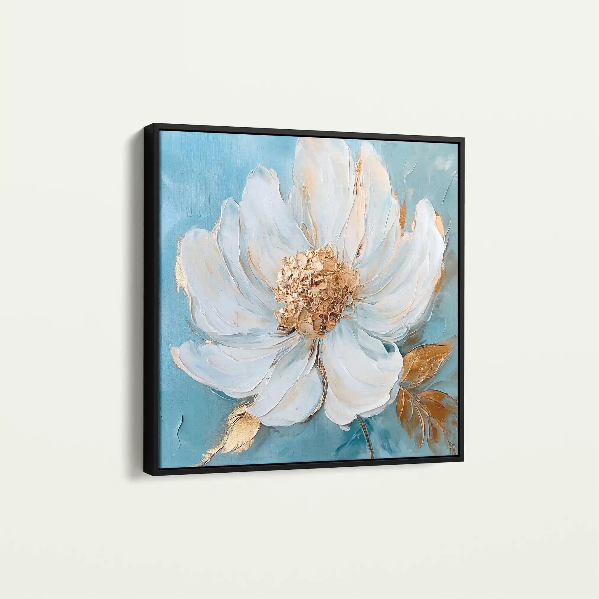 Floral 1294 Canvas Art 16" x 16" / 40 x 40 cm / Black