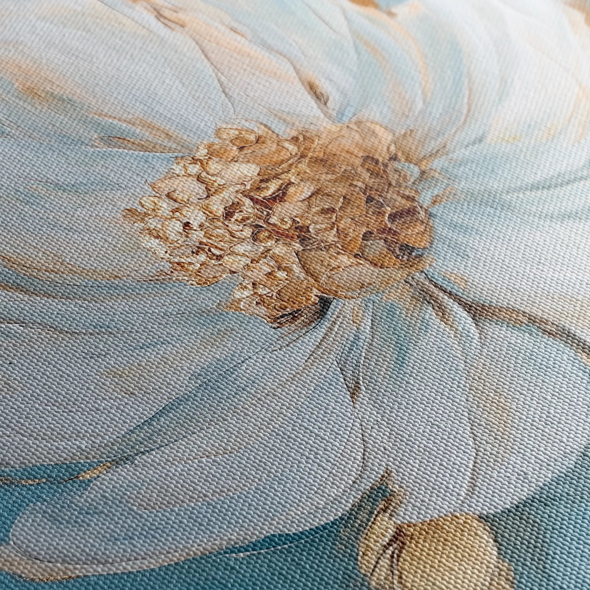 Floral 1294 Canvas Art 16" x 16" / 40 x 40 cm / Black