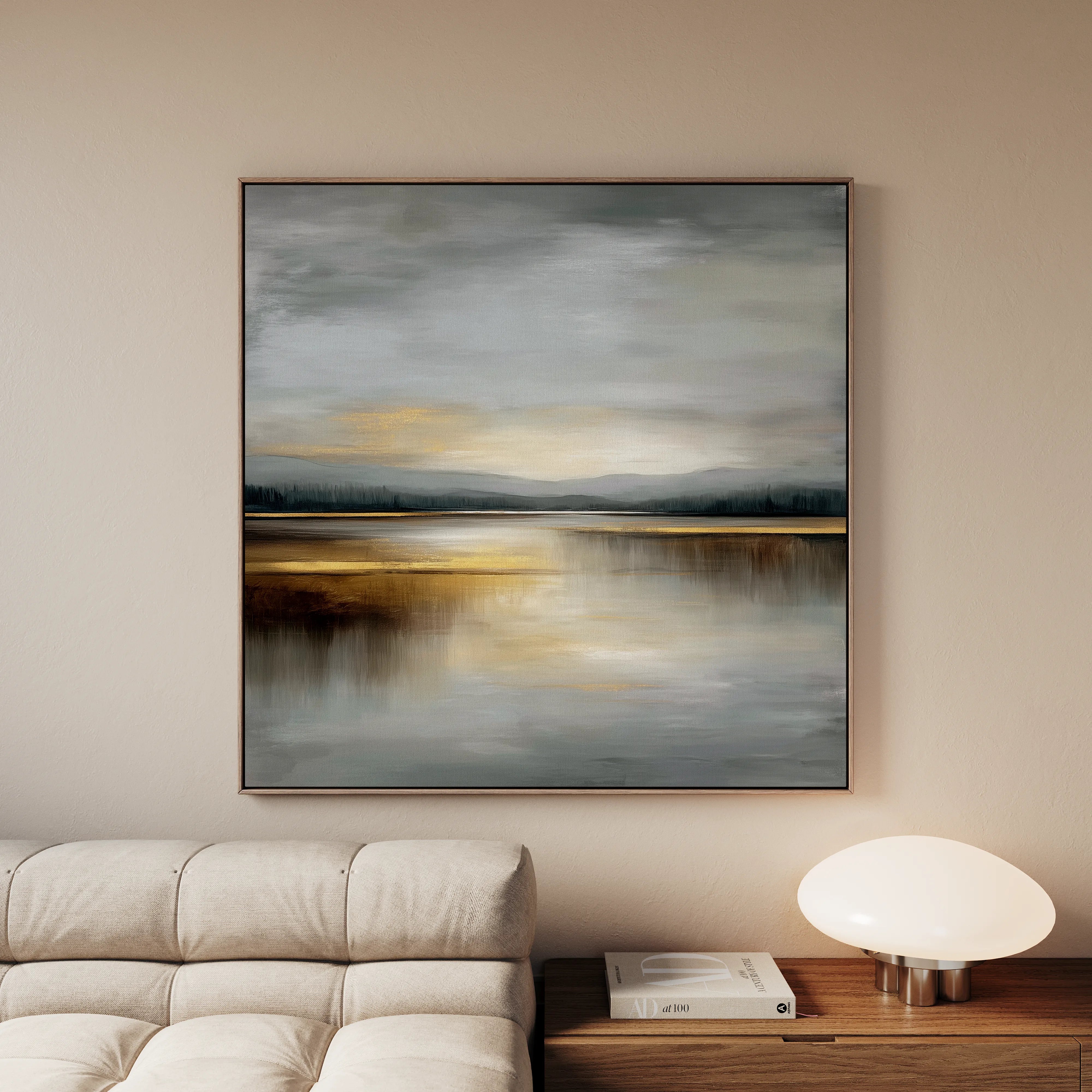 Abstract 1295 Canvas Art 16" x 16" / 40 x 40 cm / Black