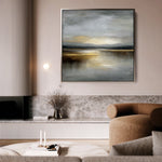 Abstract 1295 Canvas Art 16" x 16" / 40 x 40 cm / Black