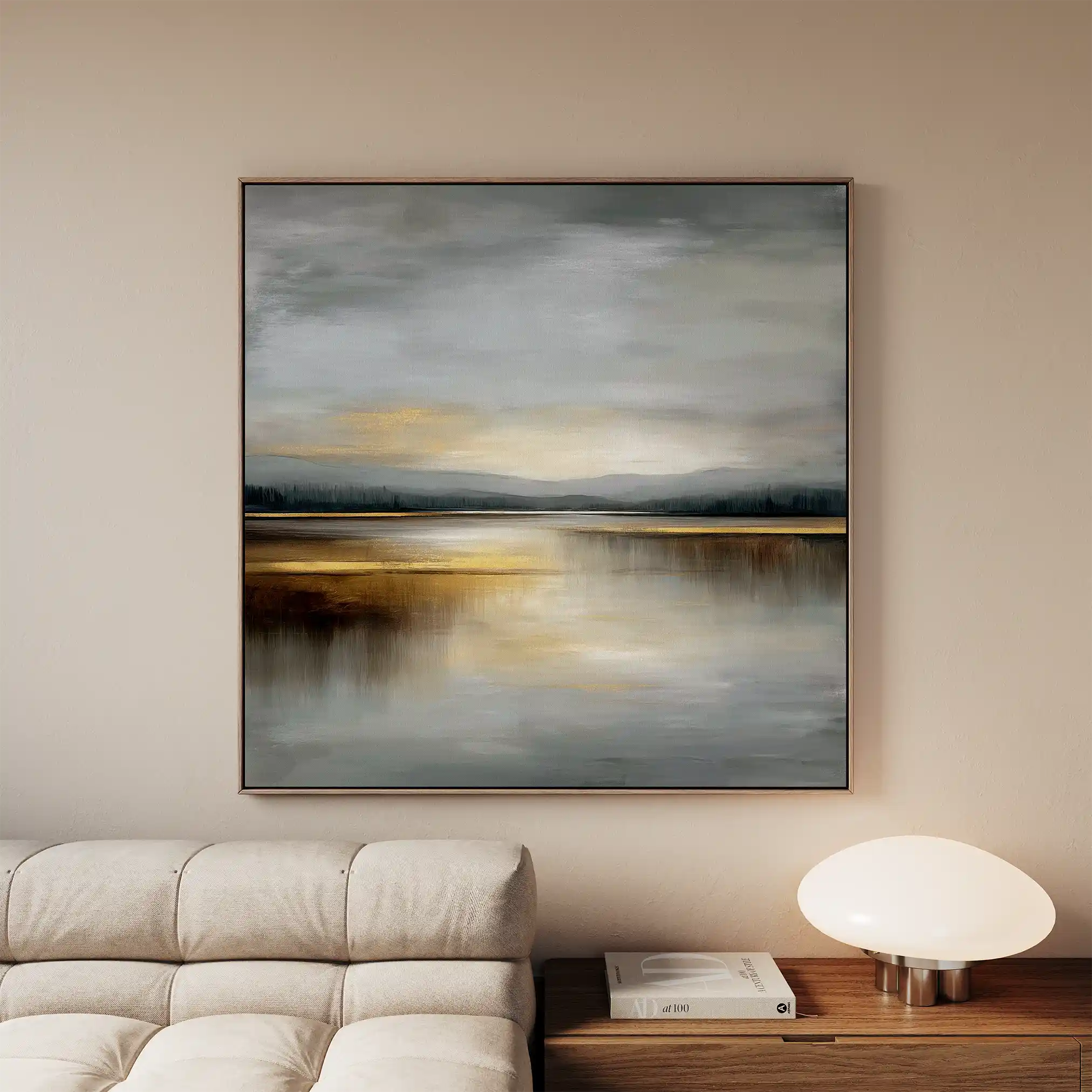 Abstract 1295 Canvas Art 60 x 60 cm / Black