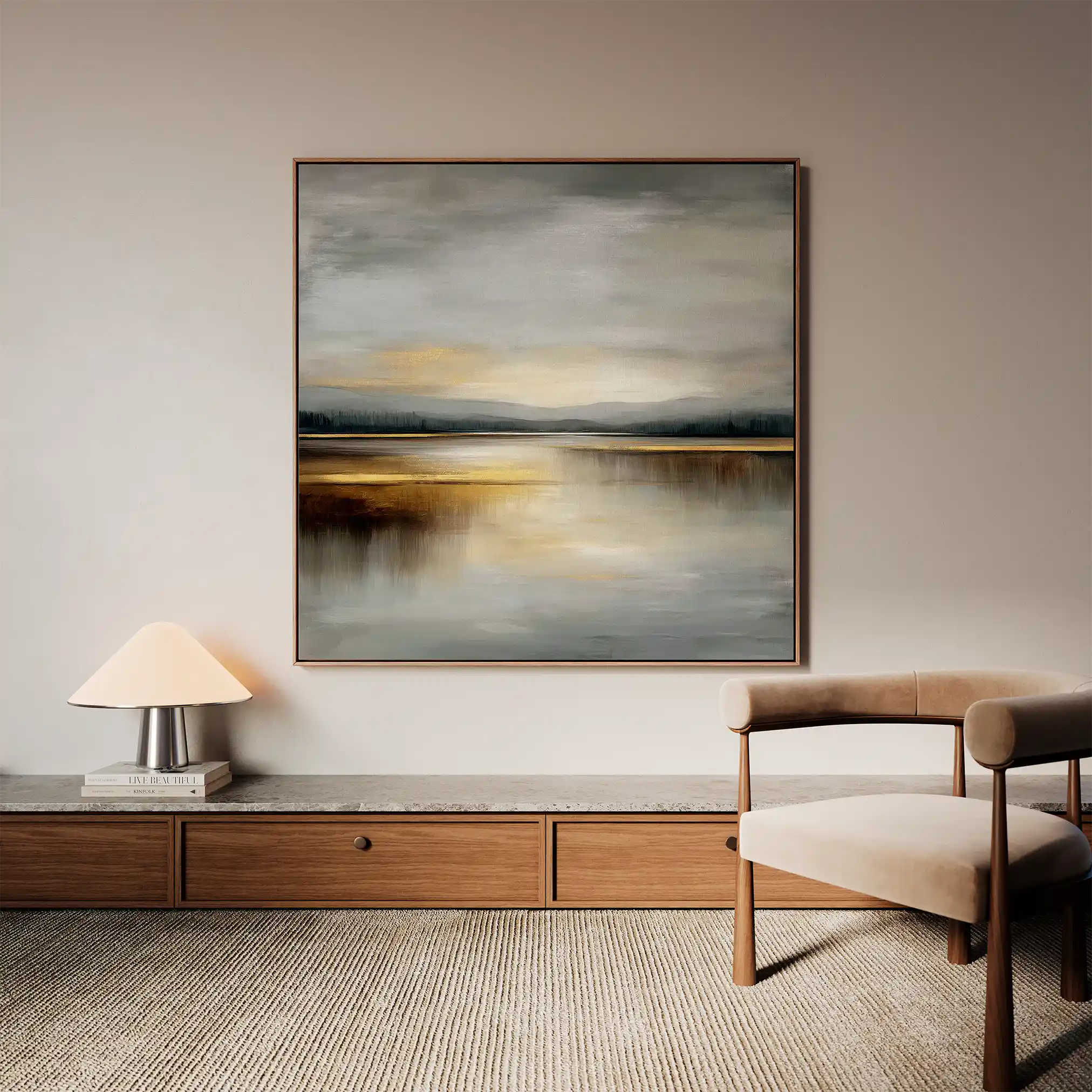 Abstract 1295 Canvas Art 60 x 60 cm / Black