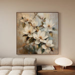Floral 1295 Canvas Art 16" x 16" / 40 x 40 cm / Black