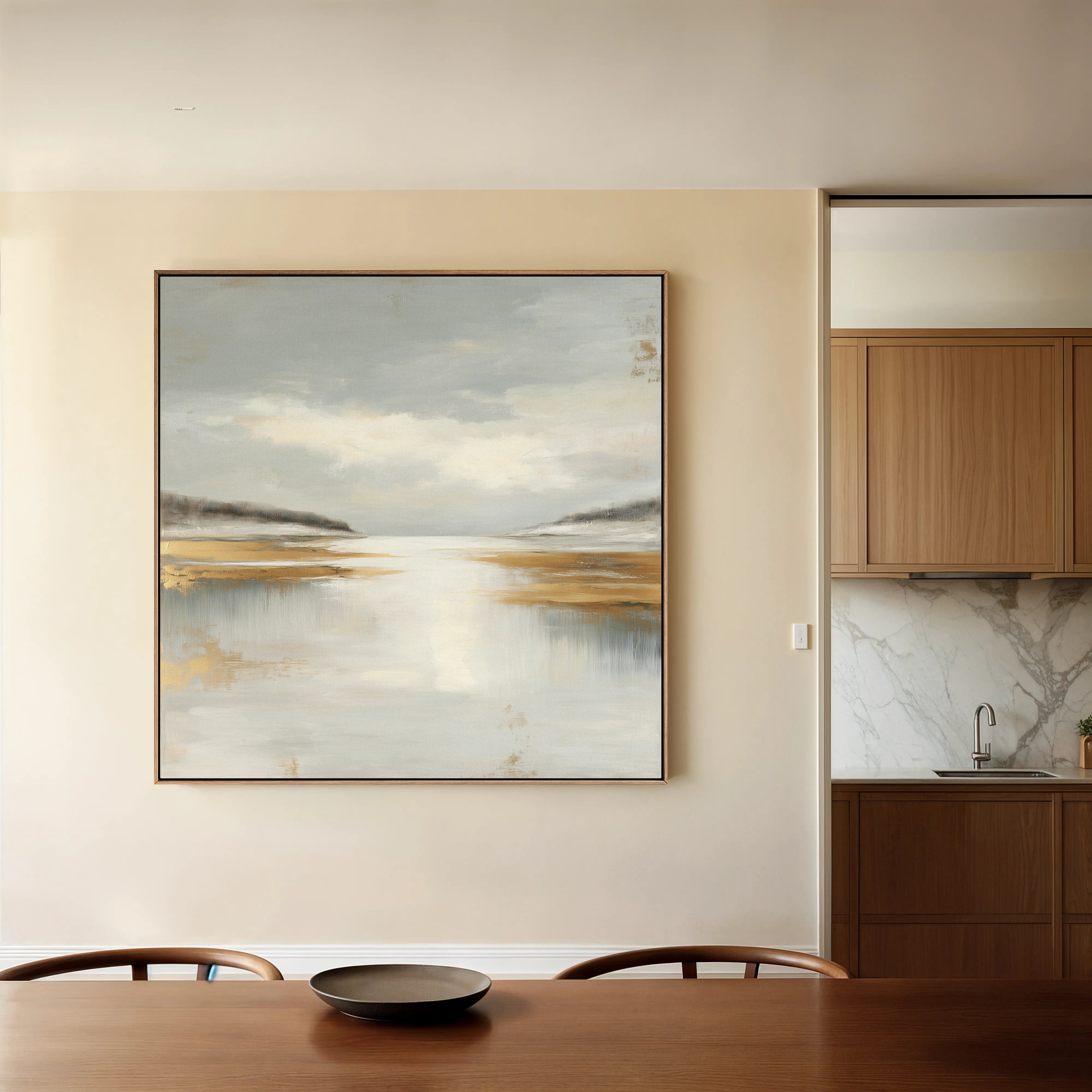 Abstract 1296 Canvas Art 16" x 16" / 40 x 40 cm / Black
