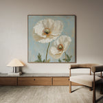 Floral 1296 Canvas Art 16" x 16" / 40 x 40 cm / Black