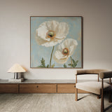 Floral 1296 Canvas Art 16" x 16" / 40 x 40 cm / Black