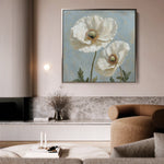Floral 1296 Canvas Art 16" x 16" / 40 x 40 cm / Black