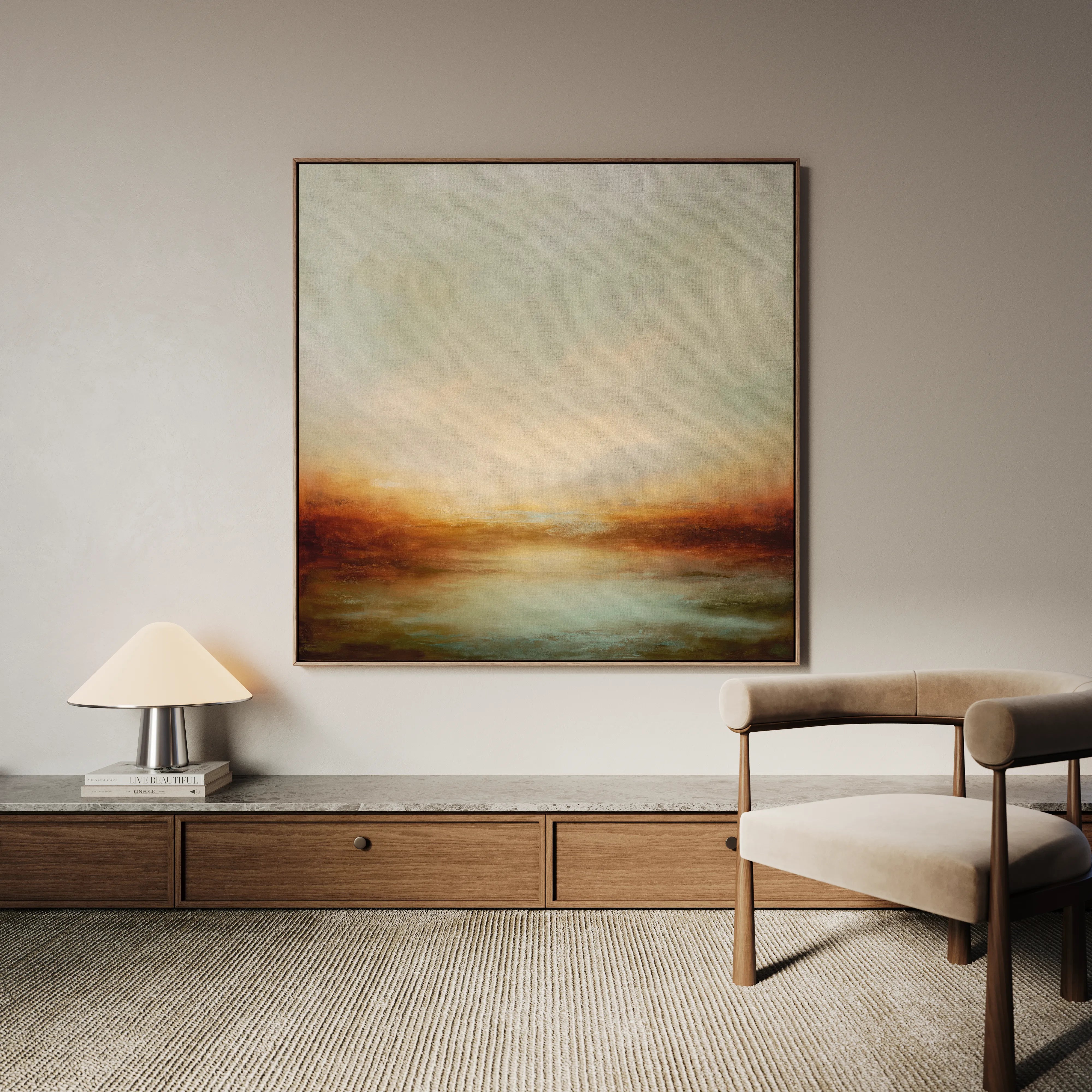 Abstract 1297 Canvas Art 16" x 16" / 40 x 40 cm / Black