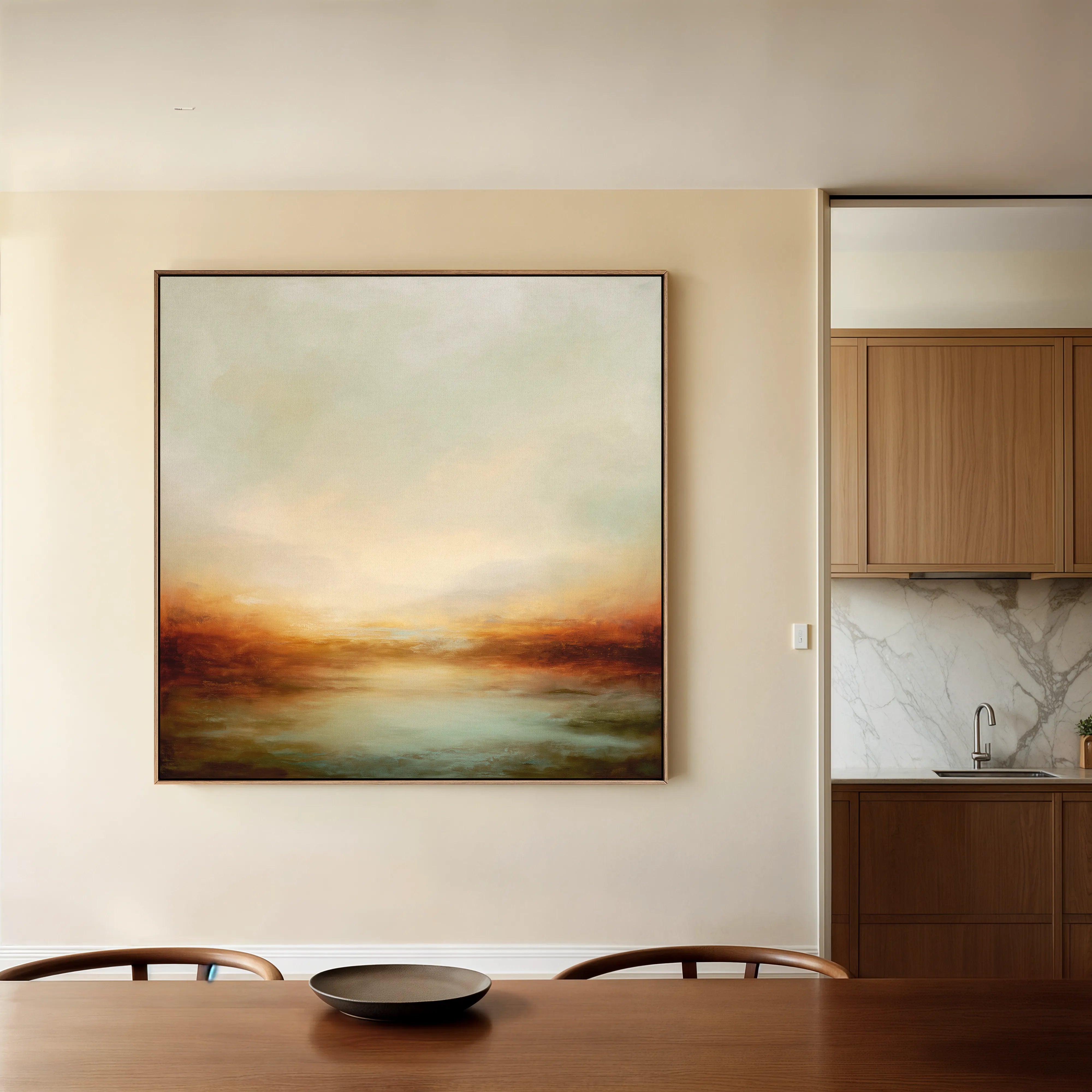 Abstract 1297 Canvas Art 16" x 16" / 40 x 40 cm / Black
