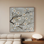 Floral 1297 Canvas Art 16" x 16" / 40 x 40 cm / Black