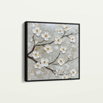 Floral 1297 Canvas Art 16" x 16" / 40 x 40 cm / Black