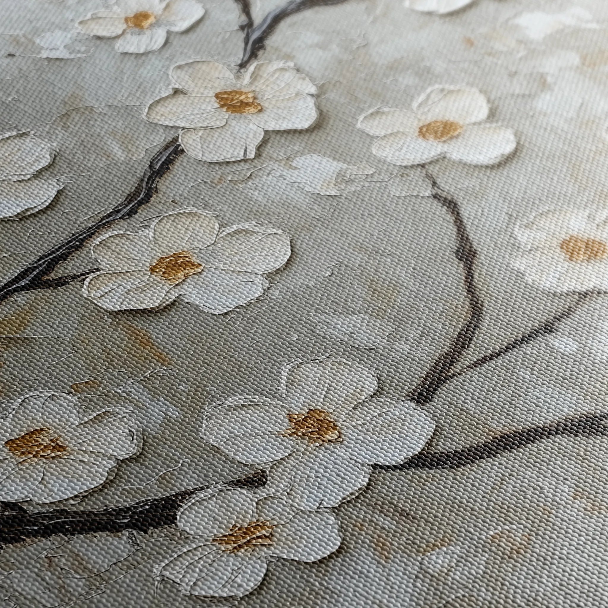 Floral 1297 Canvas Art 16" x 16" / 40 x 40 cm / Black