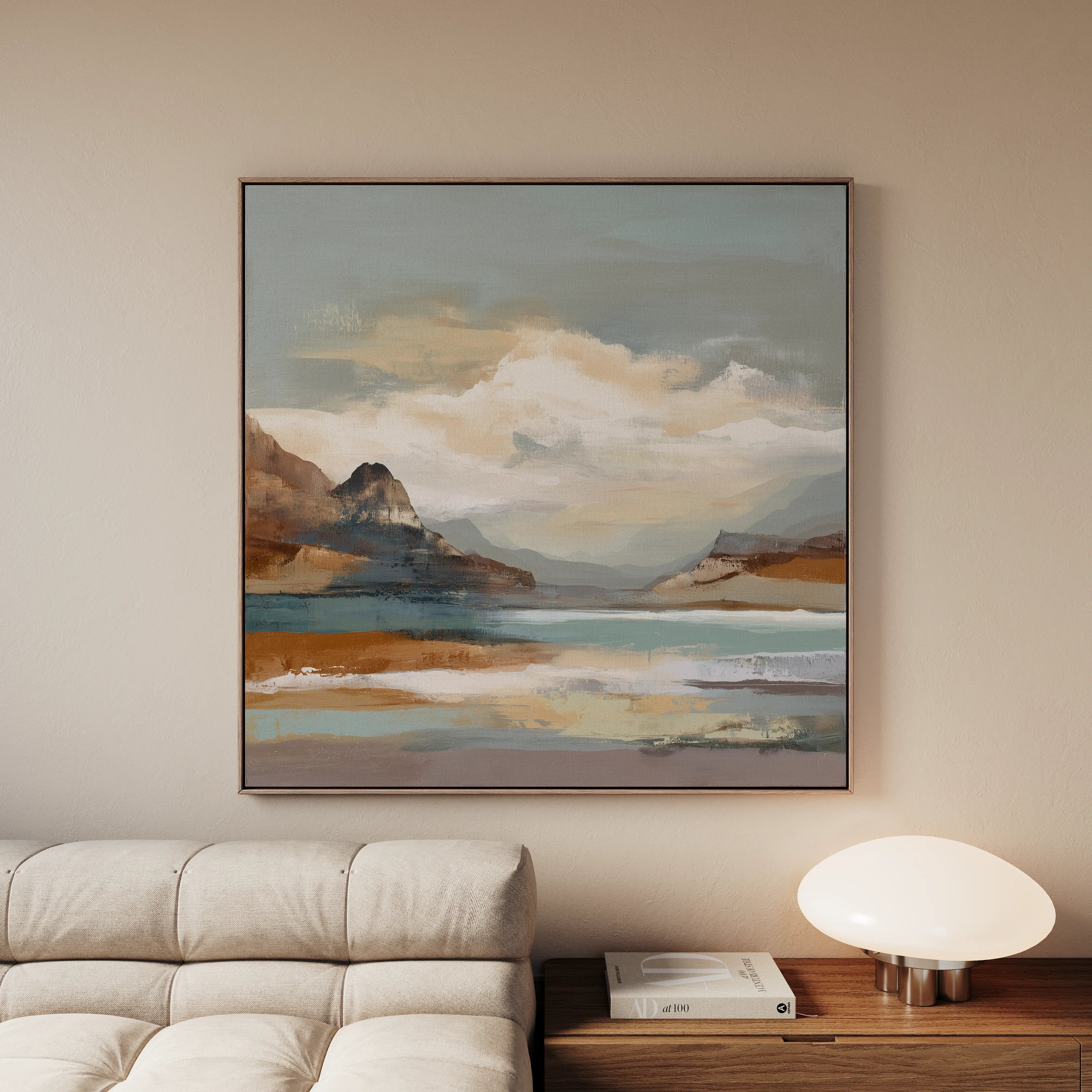 Abstract 1298 Canvas Art 16" x 16" / 40 x 40 cm / Black