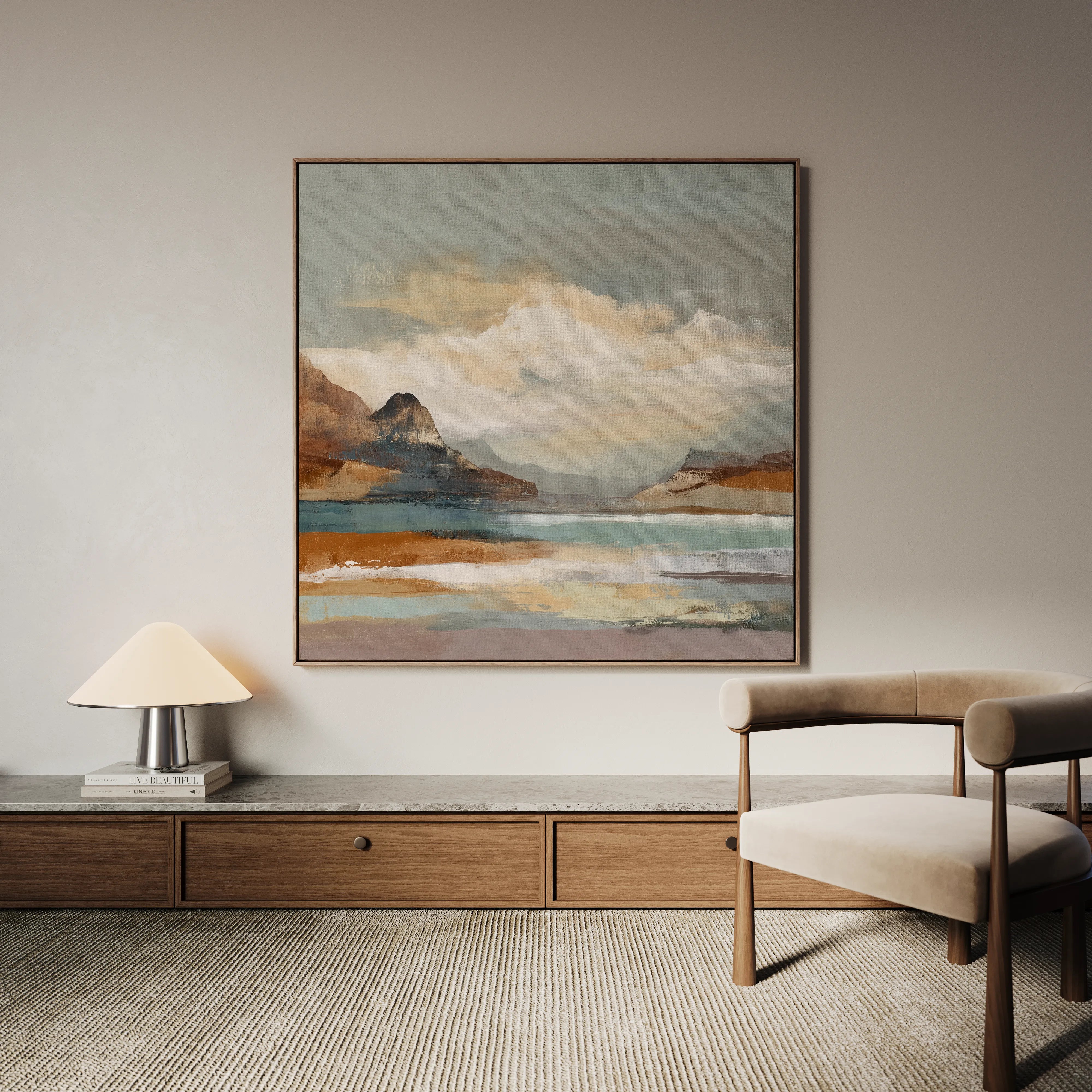 Abstract 1298 Canvas Art 16" x 16" / 40 x 40 cm / Black