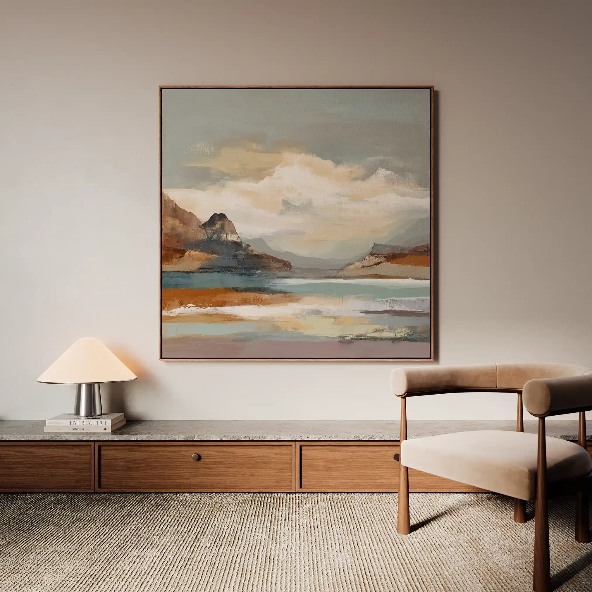 Abstract 1298 Canvas Art 60 x 60 cm / Black