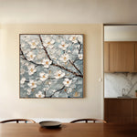 Floral 1298 Canvas Art 16" x 16" / 40 x 40 cm / Black