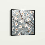Floral 1298 Canvas Art 16" x 16" / 40 x 40 cm / Black