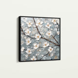 Floral 1298 Canvas Art 16" x 16" / 40 x 40 cm / Black