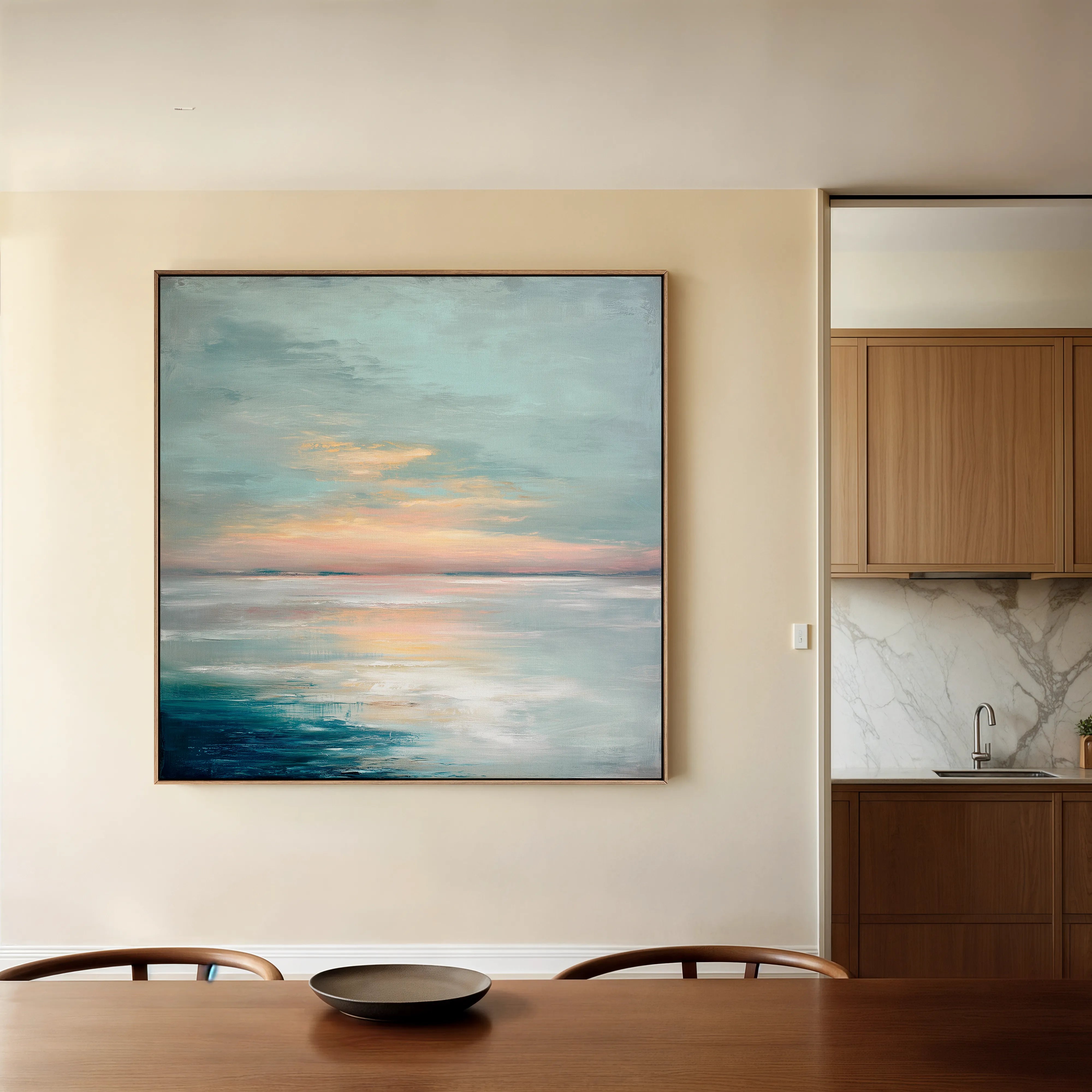 Abstract 1299 Canvas Art 16" x 16" / 40 x 40 cm / Black