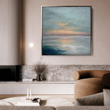Abstract 1299 Canvas Art 16" x 16" / 40 x 40 cm / Black