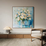 Floral 1299 Canvas Art 16" x 16" / 40 x 40 cm / Black