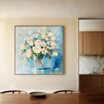 Floral 1299 Canvas Art 16" x 16" / 40 x 40 cm / Black