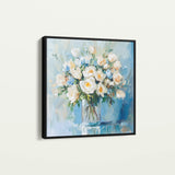 Floral 1299 Canvas Art 16" x 16" / 40 x 40 cm / Black