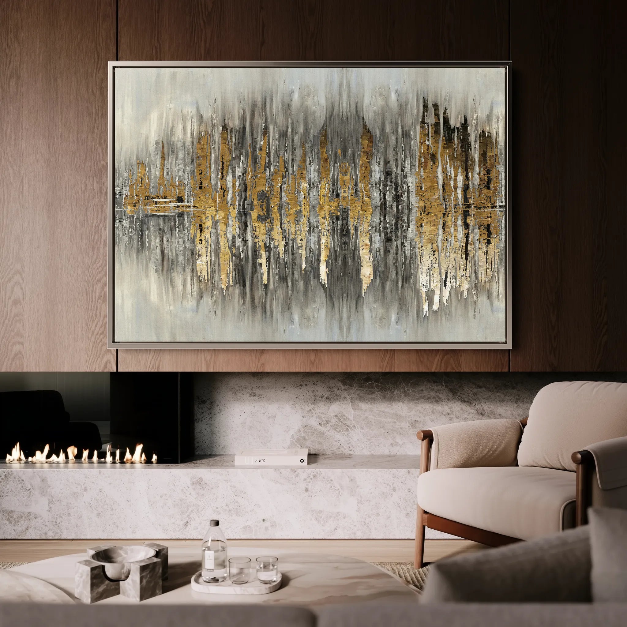 Abstract 130 Canvas Art 18" x 24" / 45 x 60 cm / Black