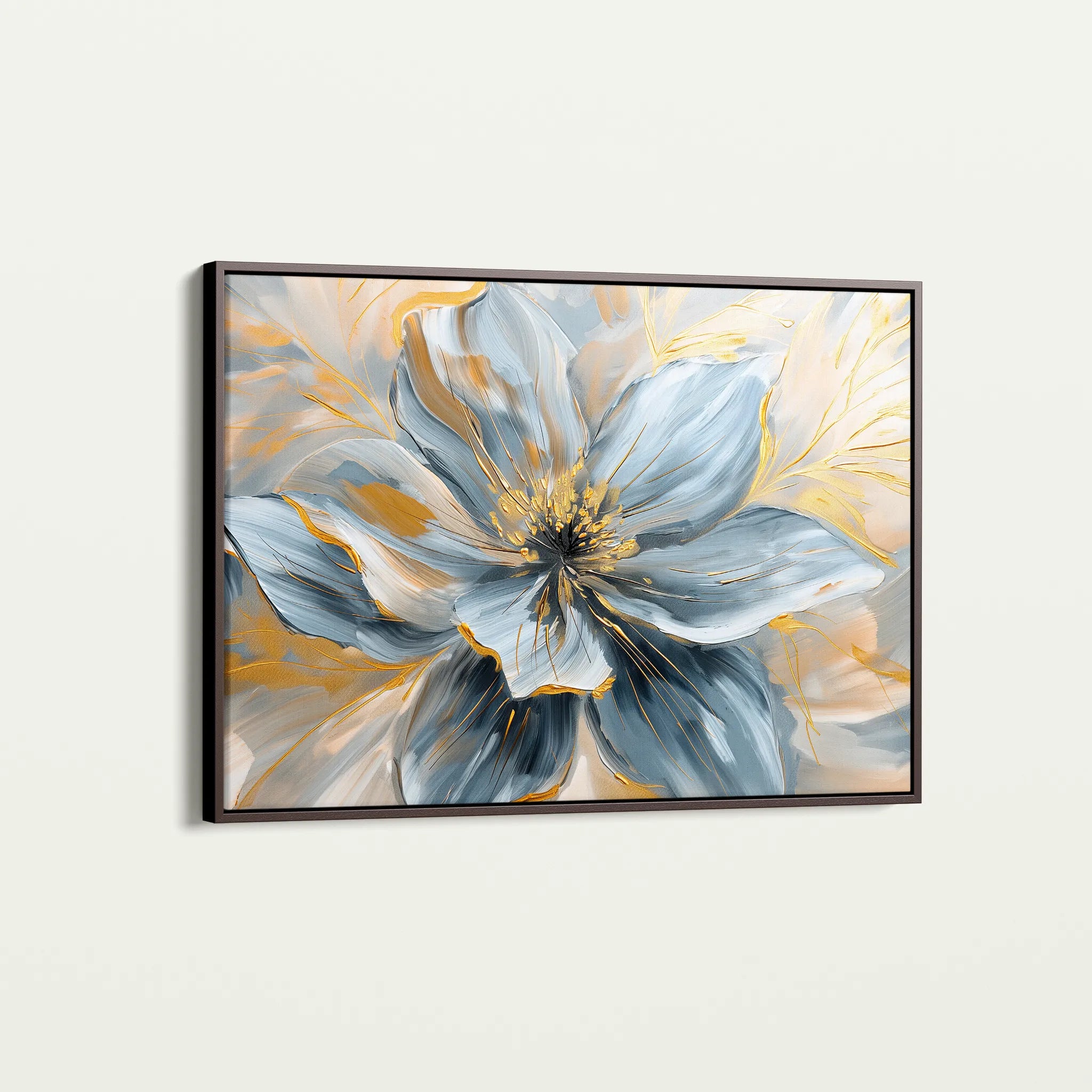 Floral 130 Canvas Art 18" x 24" / 45 x 60 cm / Black