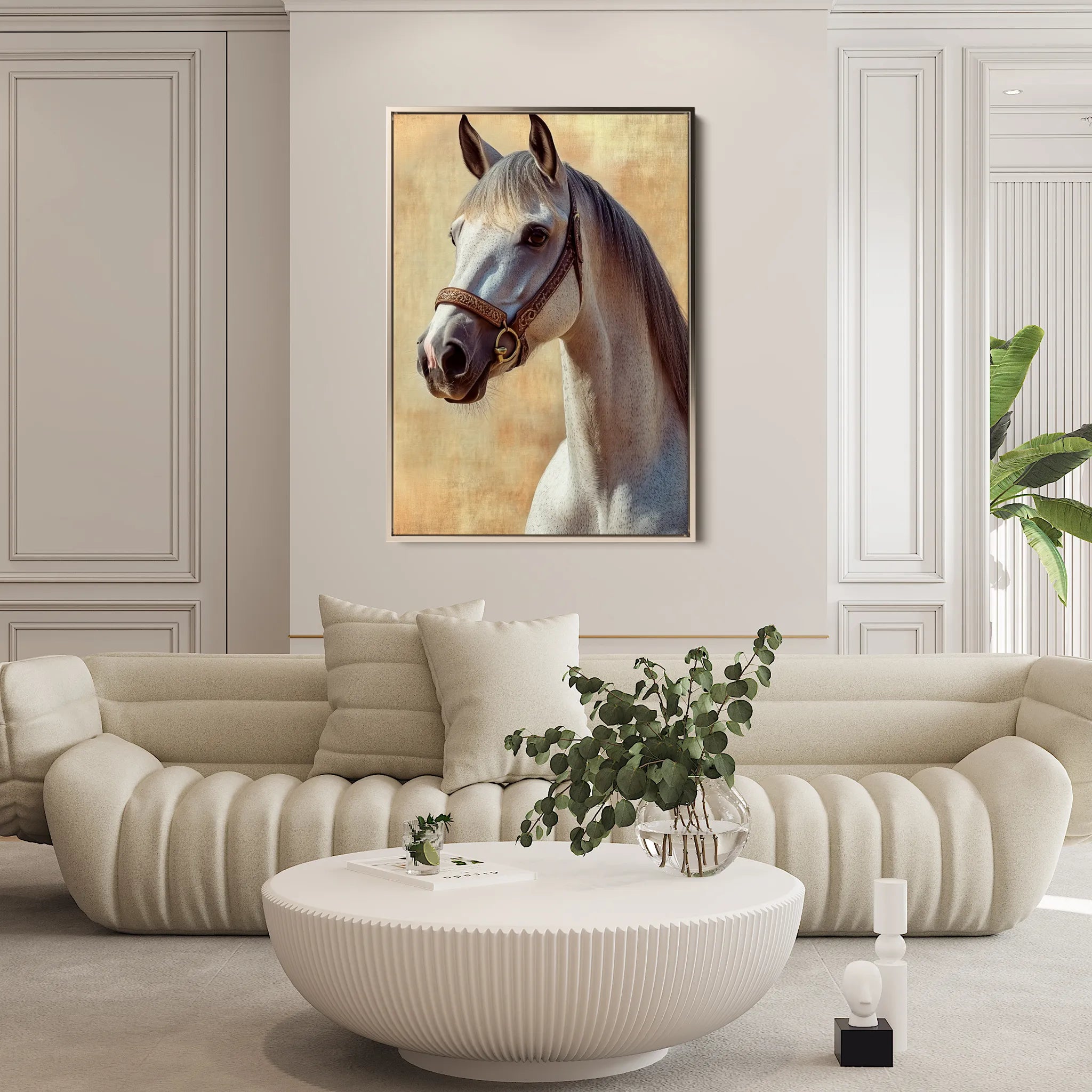 Horses 130 Canvas Art 18" x 24" / 45 x 60 cm / Black