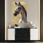 Horses 130 Canvas Art 18" x 24" / 45 x 60 cm / Black