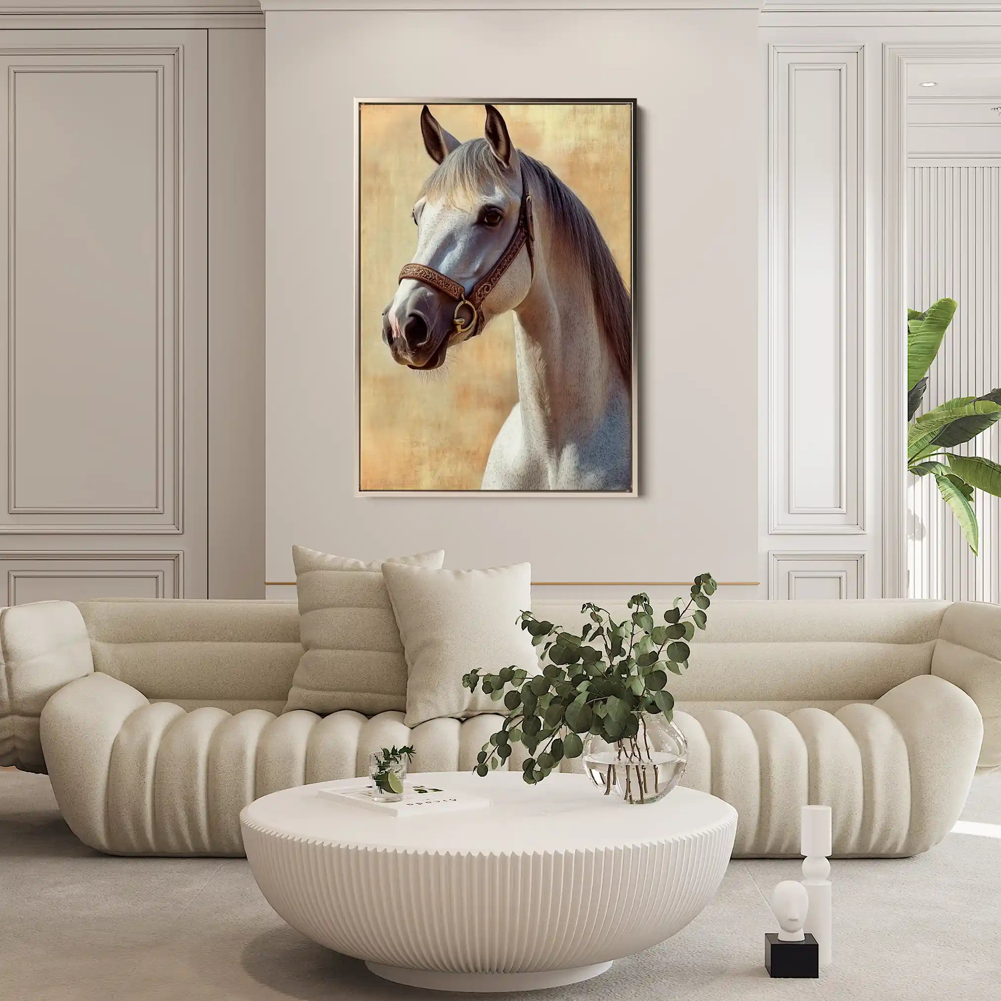 Horses 130 Canvas Art 60 x 40 cm / Black